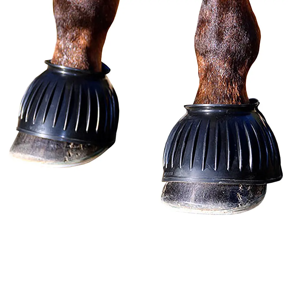 Large Professional Choice Pull On Rubber Flexible Horse Bell Boot Black 1
