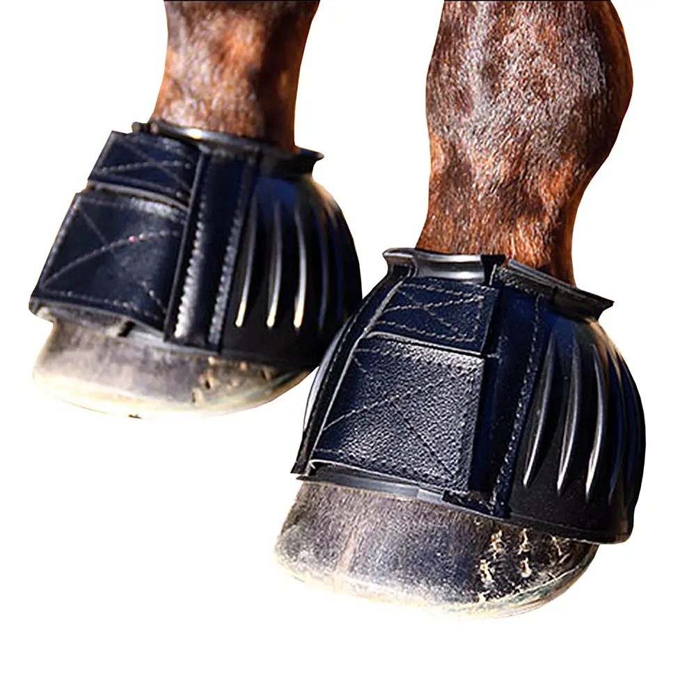 Medium Professional Choice Easy On Rubber Horse Bell Boot Black 1
