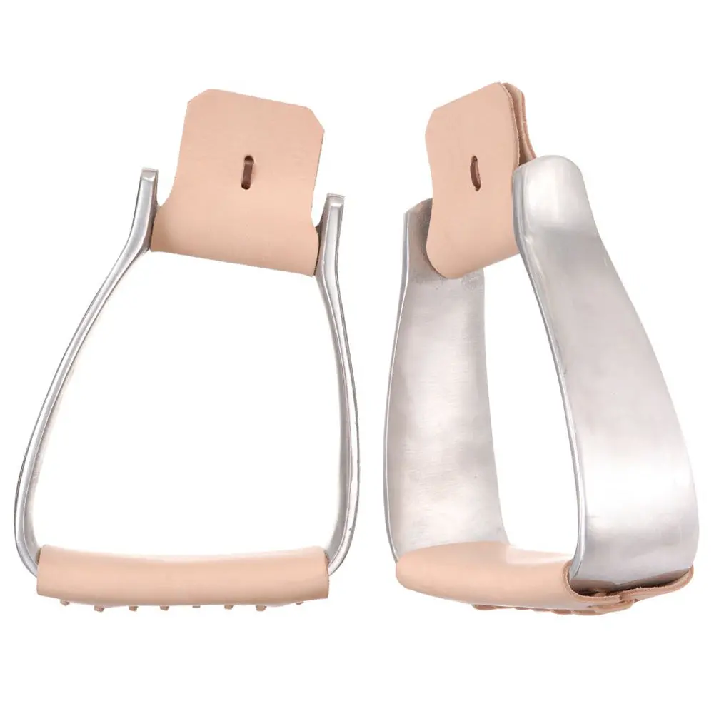 Tough1 Aluminium Roper Angled Saddle Stirrup 3 Neck Tread 1
