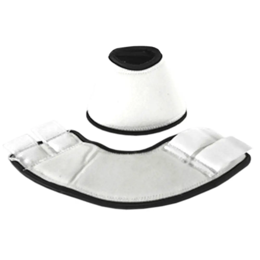 New Hilason Medium White Western Horse Tack No-Turn Bell Boot 1