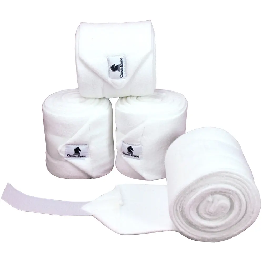 White Classic Equine Tack Horse Polo Leg Wraps Set Of Four 1