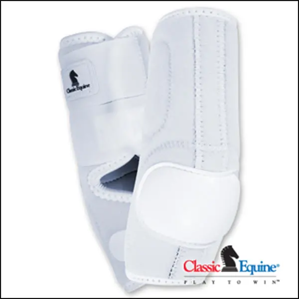 White Classic Equine Neoprene Tack Horse Skid Boot 1