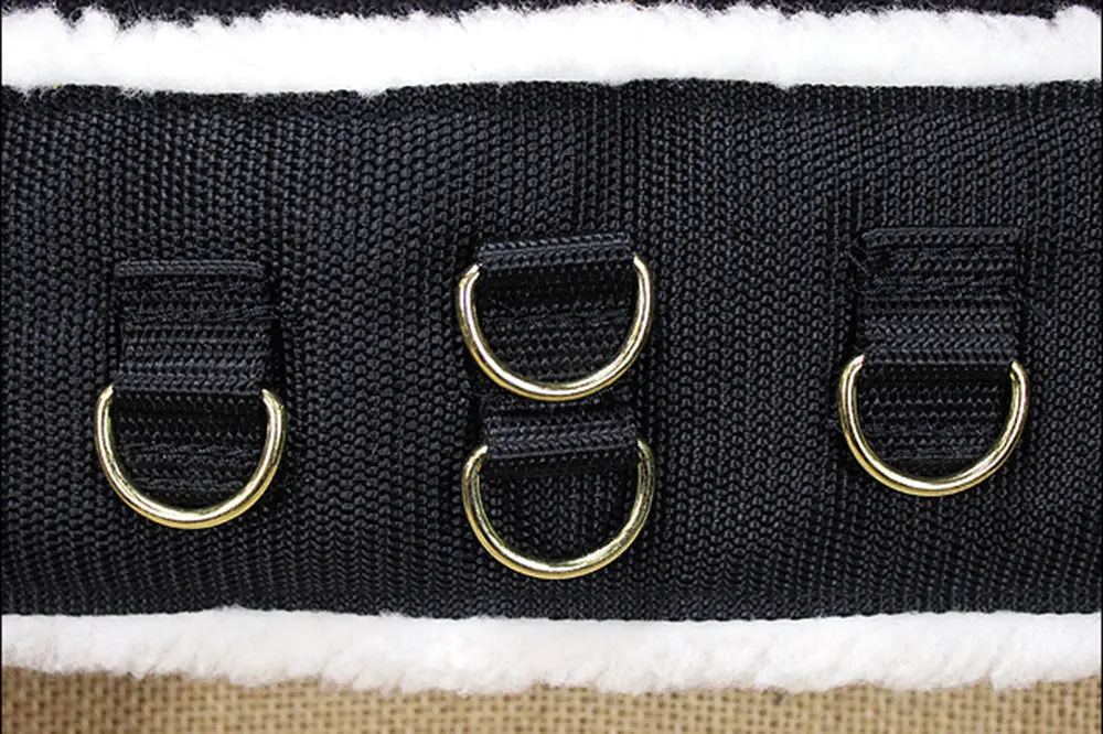 Hilason Western Tack Horse Pro Training Surcingle Black Nylon W/ Fleece 2