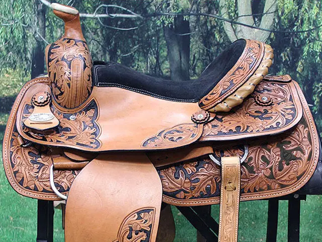 Hilason Western Horse Saddle American Leather Cowboy Trail Ranch Roping | Hand Tooled Wade & For Horses 2