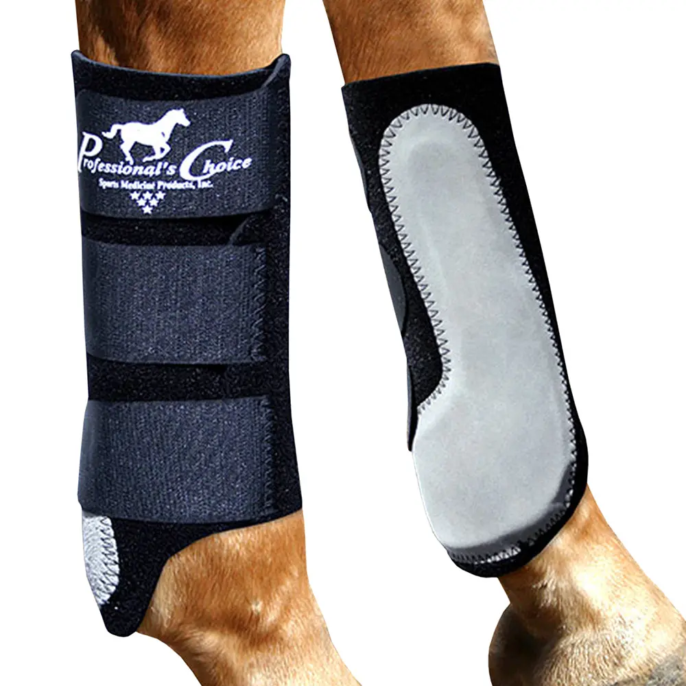 Professional Choice Easy Fit Splint Boot Front Rear Horse Leg Pair Black 1