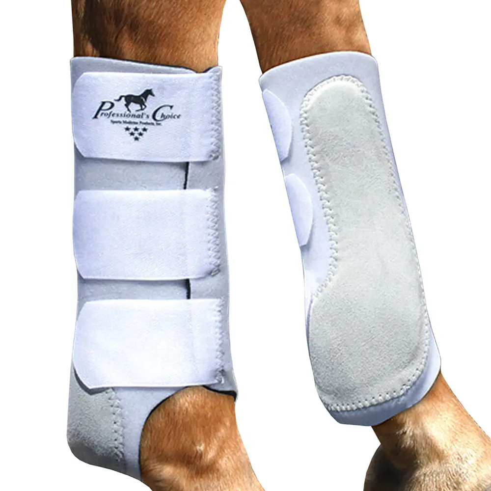 White Professional Choice Easy Fit Split Boot Front Rear Horse Leg Pair 1