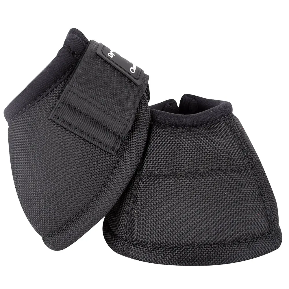 Large Black Classic Equine No Horse Turn Bell Boots Pair 1
