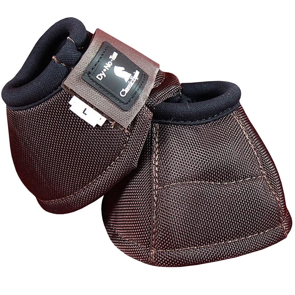 Small Classic Equine Dyno Horse No Turn Bell Boots Pair Chocolate 1