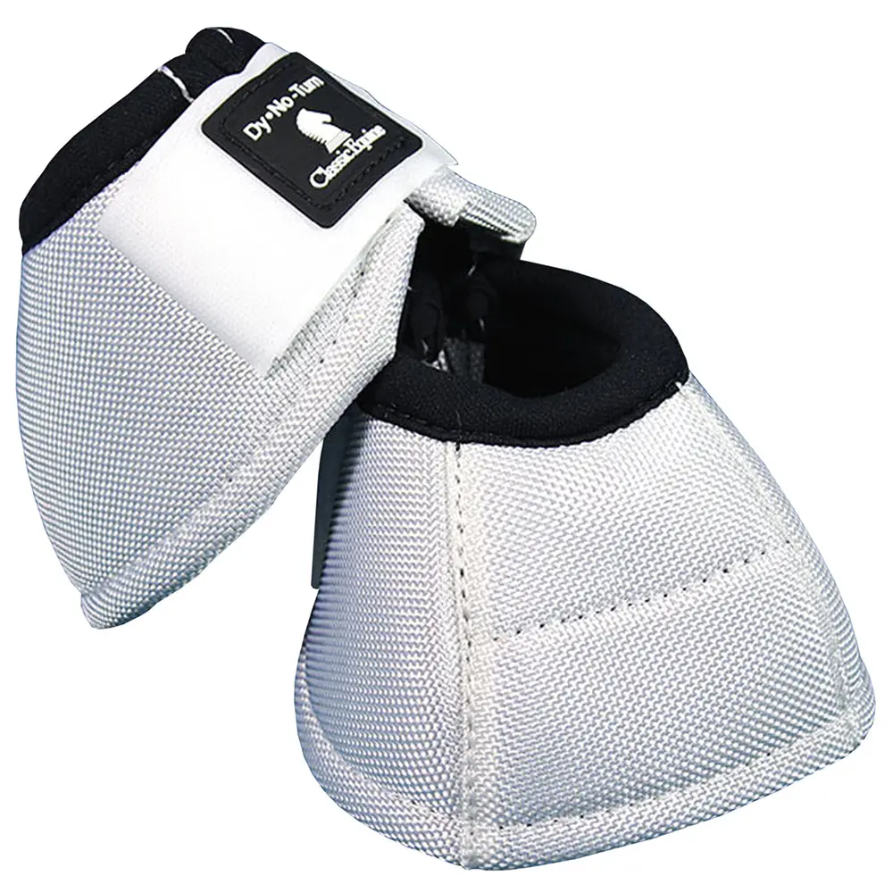 White Classic Equine No Horse Turn Bell Boots Pair 1