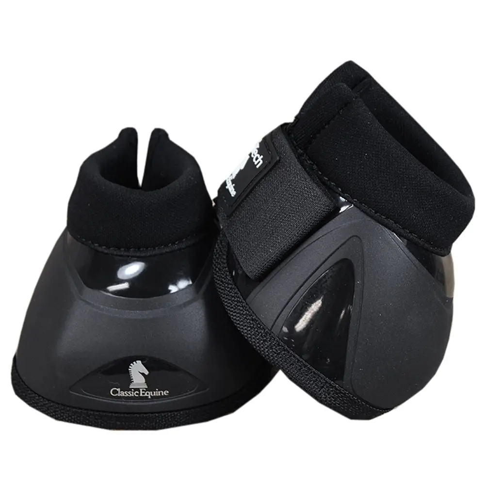 Large Classic Equine Western Horse Pro Tech No Turn Bell Boot Black 1