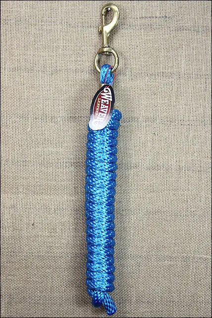 Hurricane Blue Weaver Tack Horse Poly Lead Rope W/ Solid Brass 225 Snap 2