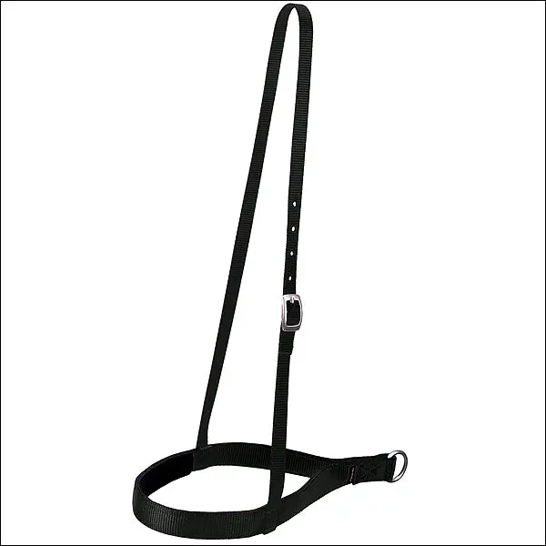 Black Weaver Western Tack Nylon Horse Noseband Nickel Plated Hardware 1