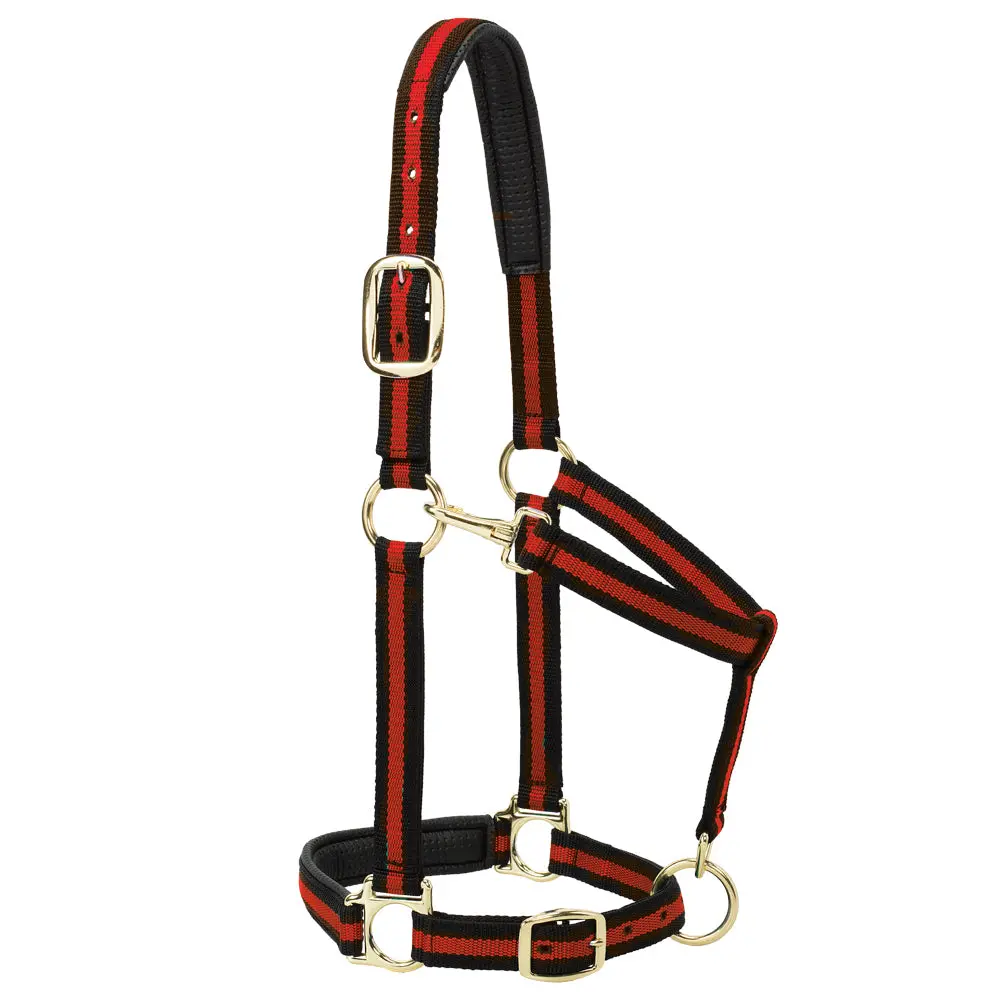 Weaver Red Padded Adjustable Chin And Throat Snap Halter Small Horse 1