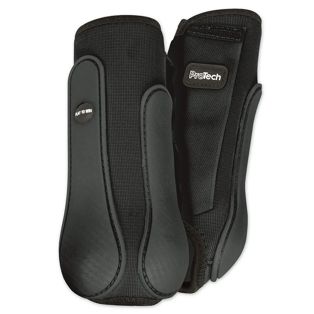 Large Classic Rope Company Horse Boots Pro Tech Front Black 1