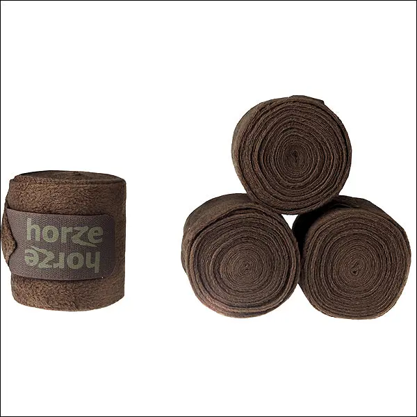 Brown Horze Embrace Polar Fleece Leg Protection Wrap Bandage Set Of 4 Horse 1