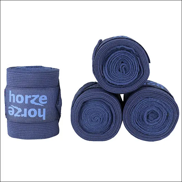 Dark Blue Horze Nest Elastic Polar Fleece Leg Wrap Bandage Set Of4 Horse 1