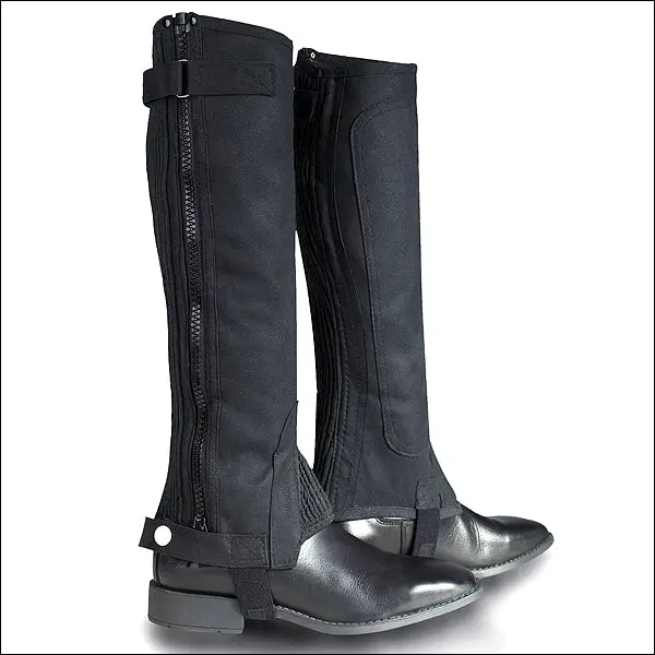 Medium Horze Ribbed Amara Half Chaps Horse Riding Synthetic Leather 1