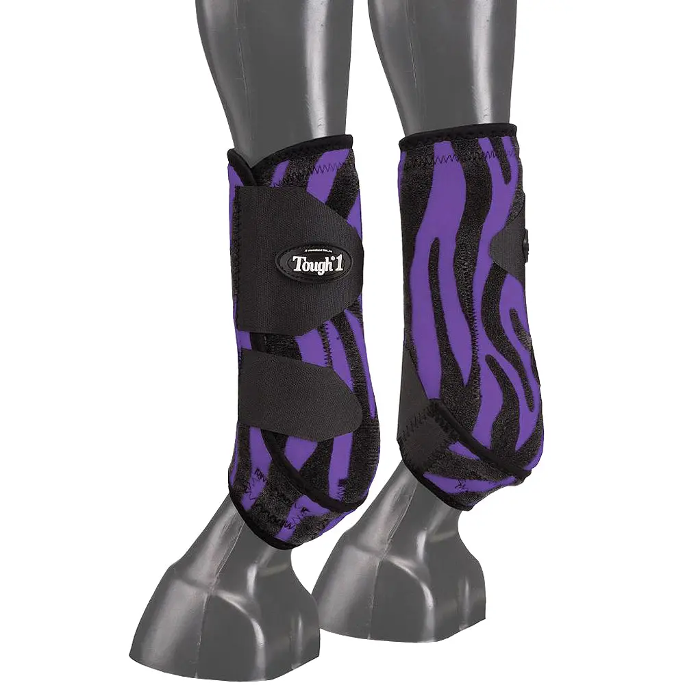 Purple Zebra Tough1 Lrg Front Leg Medicine Extreme Vented Horse Sport Boots 1