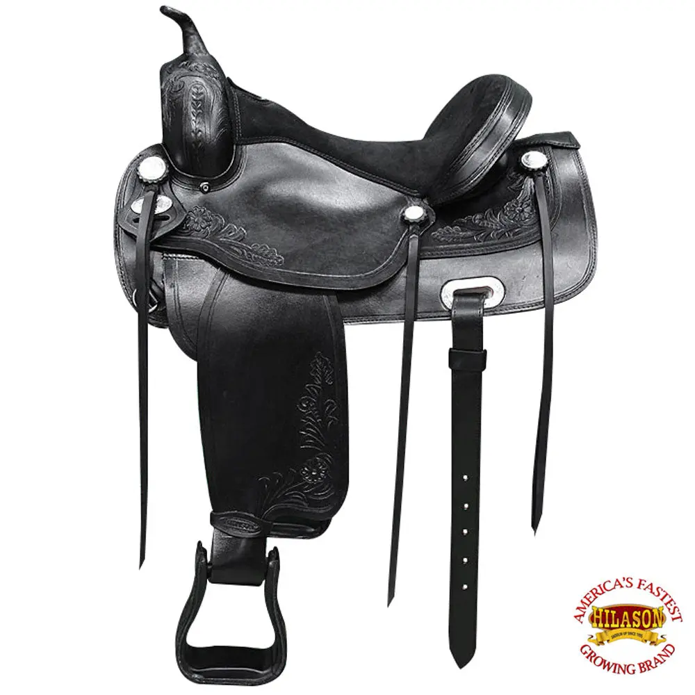 Western Horse Saddle American Leather Treeless Trail Pleasure Hilason 1