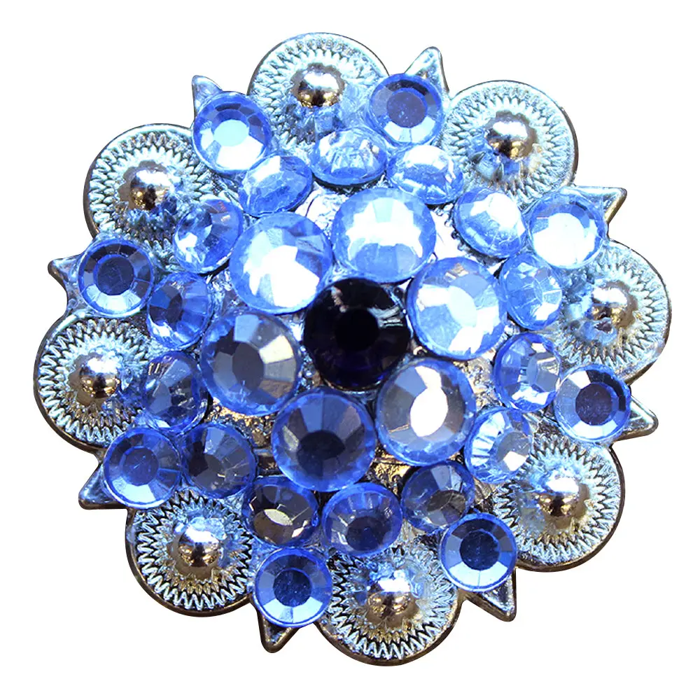 Hilason Screw Back Concho 1.25 In Amythyst Montana Crystals Saddle Amythyst, Color | Slotted Conchos Bling 1
