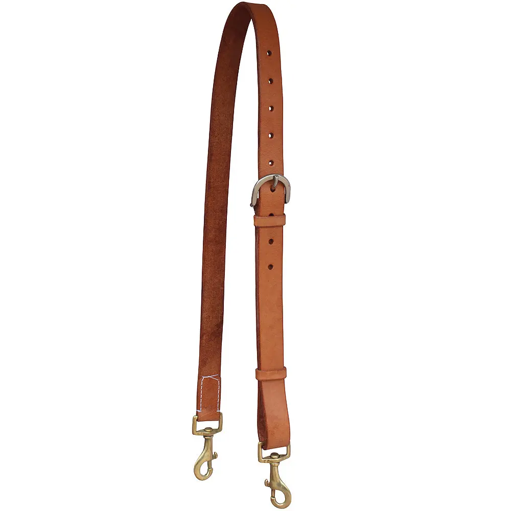 46" Hilason Western Horse Roping Tie Down Strap Brass Snaps Tan 1