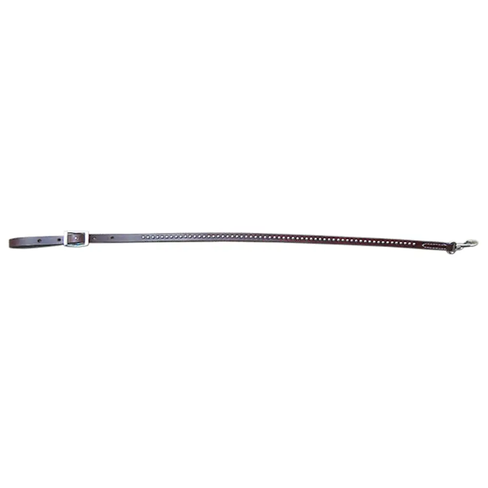 Hilason 28" Western Horse Roping Tie Down Strap Snap Dark Brown Silver Spot| | Leather Ties Straps For Horses 1