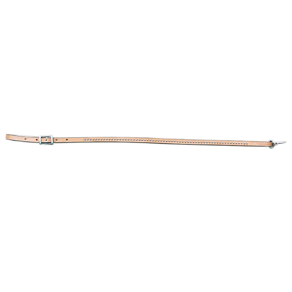 Hilason 28 Inch Western Horse Roping Tie Down Strap Snap Tan Silver Spot| | Leather Ties Straps For Horses 1