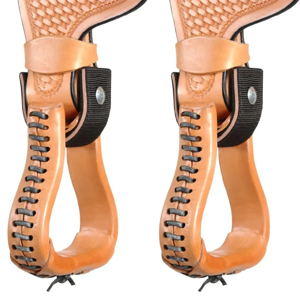 Tough-1 Black Durable Nylon And Leather 2-1/2 Inch Saddle Stirrup Turner Strap 1