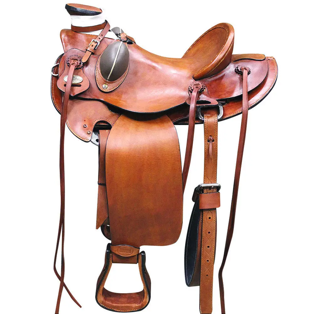 Western Horse Wade Saddle Leather Ranch Roping Tan Kote 3