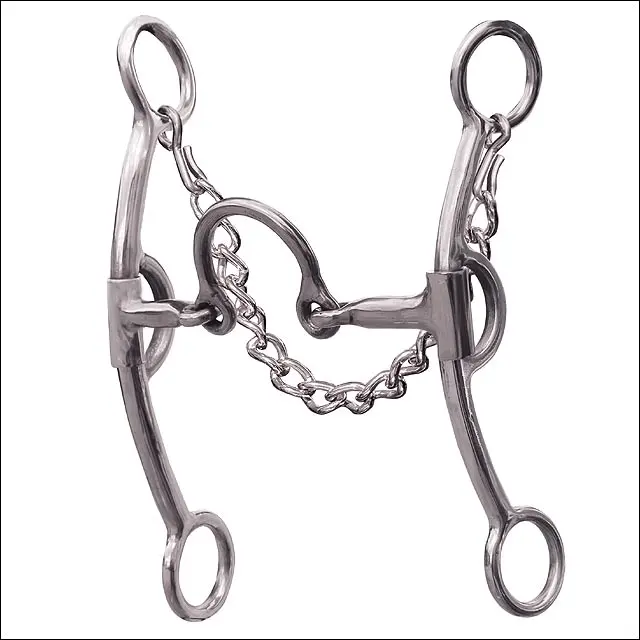 6.75" Professional Choice Derby Bit Smooth Medium Port Horse Curb Mouth 1