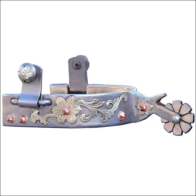 Professional Choice Horse Tack Floral Copper Dot Horseman Spurs 1