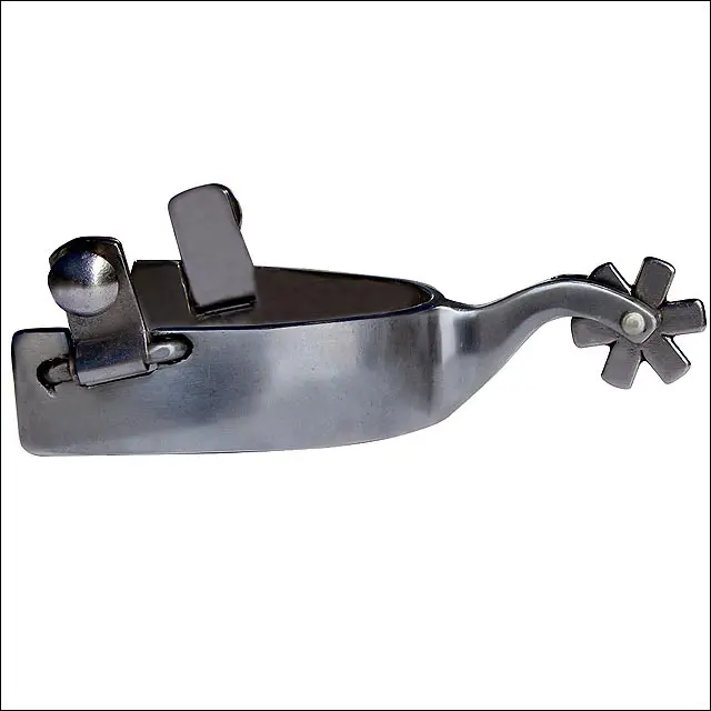 Professional Choice Polished Steel Western Cowhand Spurs 6 Point Rowel 1