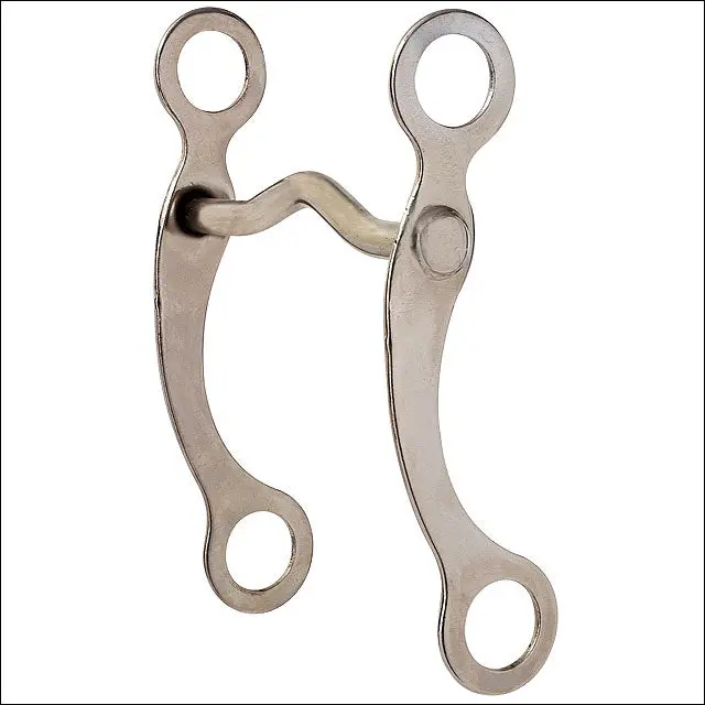 4 Inch Hilason Nickel Plated Pony Curb Horse Bit Low Port Mouth 1