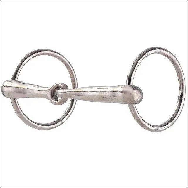 Hilason Nickel Plated Malleable Iron Pony Ring Snaffle Mouth Horse Bit 1