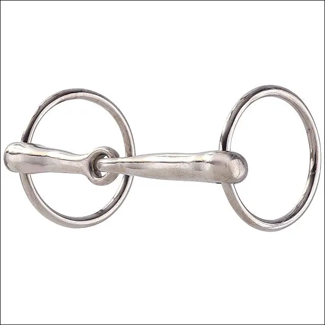 Hilason Nickel Plated Malleable Iron Ring Snaffle Mouth Horse Bit 1