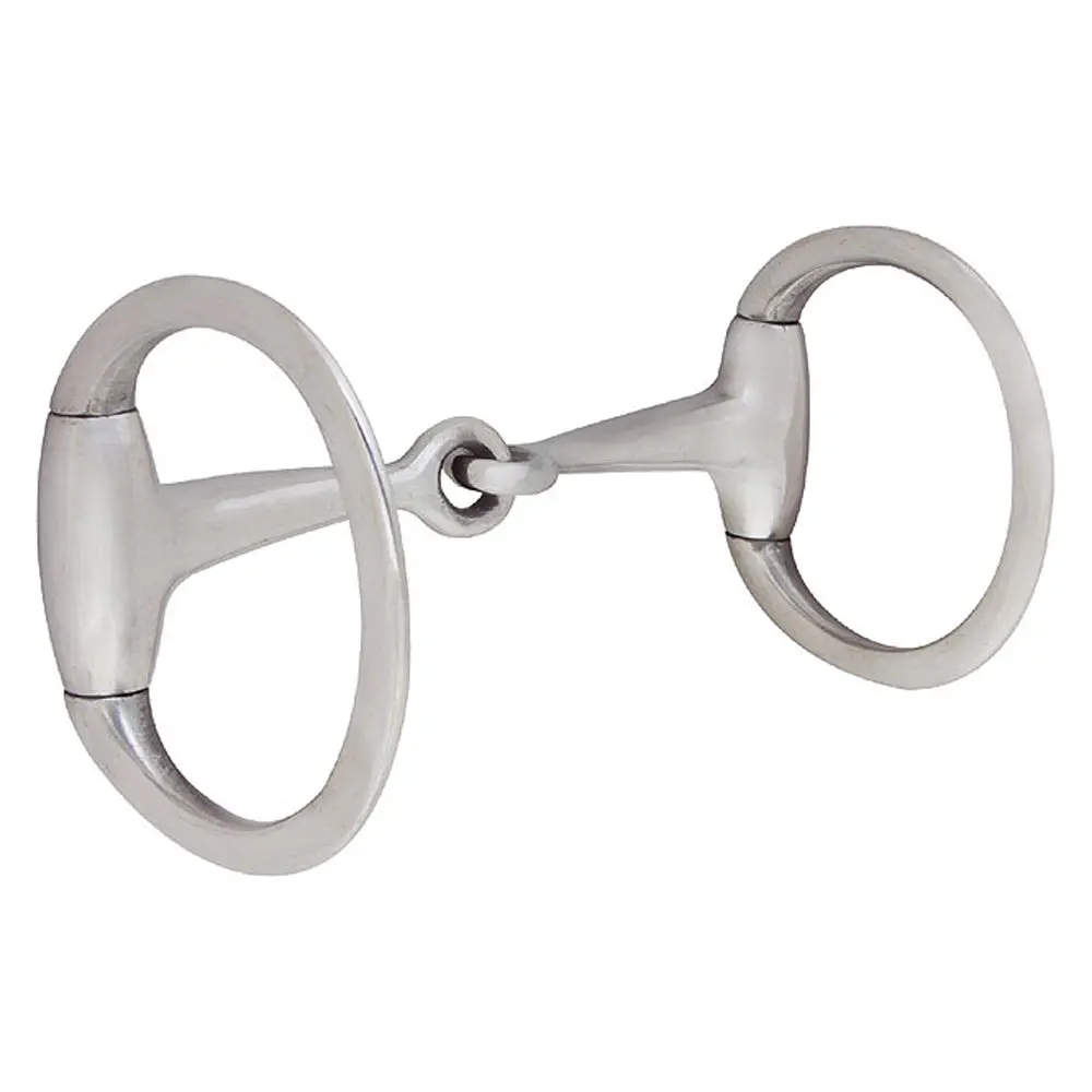 4-1/2" Hilason Stainless Steel Eggbut Snaffle Mouth Horse Bit 2 3/4 Flat Dee Ring 1