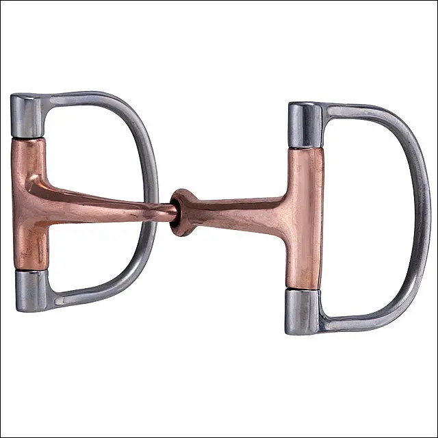 Hilason Stainless Steel Horse Dee Bit 5 Inch Copper Snaffle Mouth 1