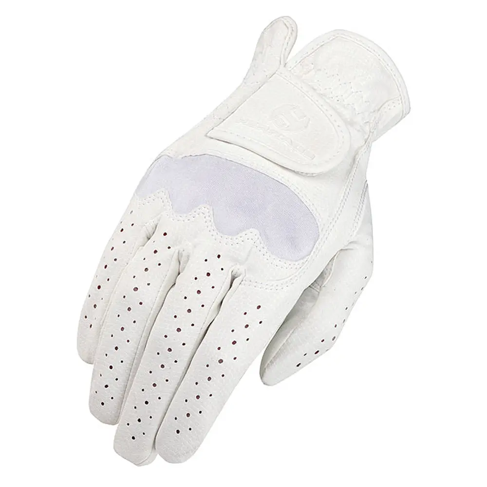 Heritage Spectrum Show Horse Riding Equestrian Glove Leather White 1