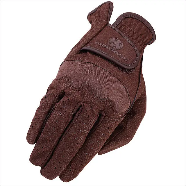 Heritage Spectrum Show Horse Riding Equestrian Glove Leather Chocolate 1