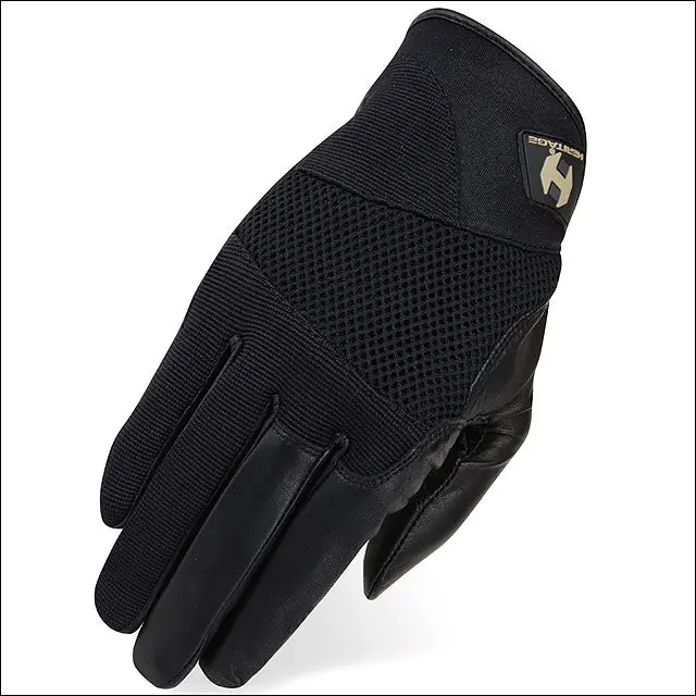 10 Size Heritage Tackified Polo Horse Stretchable Riding Gloves Black 1