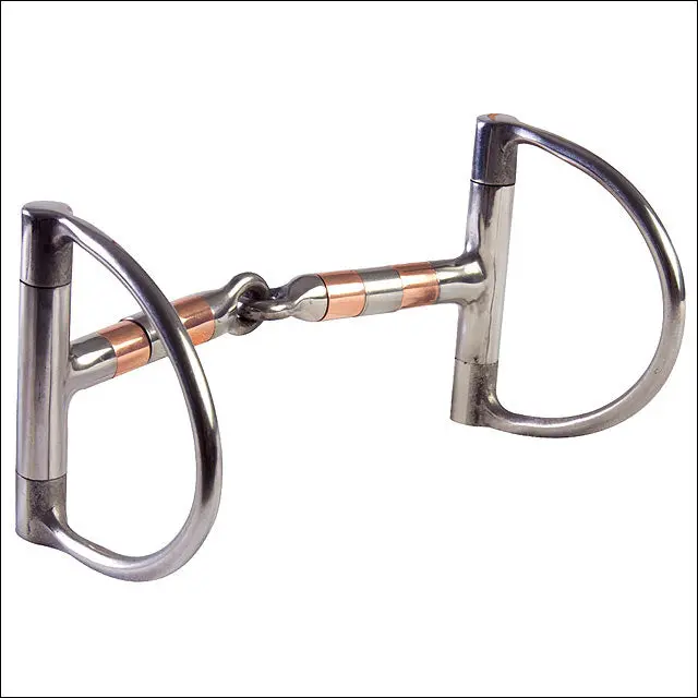 Hilason Stainless Steel Dee Ring Snaffle Horse Bit With Copper Roller 1