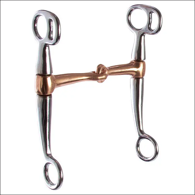 4.5" X 6" Hilason Stainless Steel Tom Thumb Curb Horse Bit Copper Mouth 1