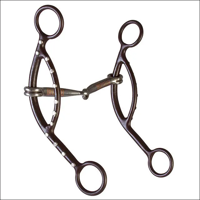 5-1/8 In Hilason Brown Steel Sliding Snaffle Mouth Gag Horse Bit 1