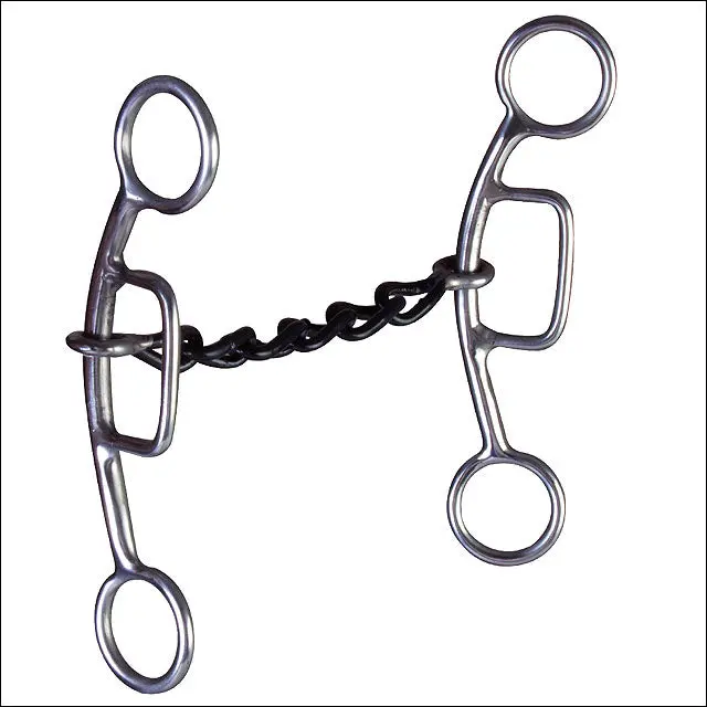 5-1/8 In Hilason Stainless Steel Sliding Horse Gag Bit Small Chain Mouth 1
