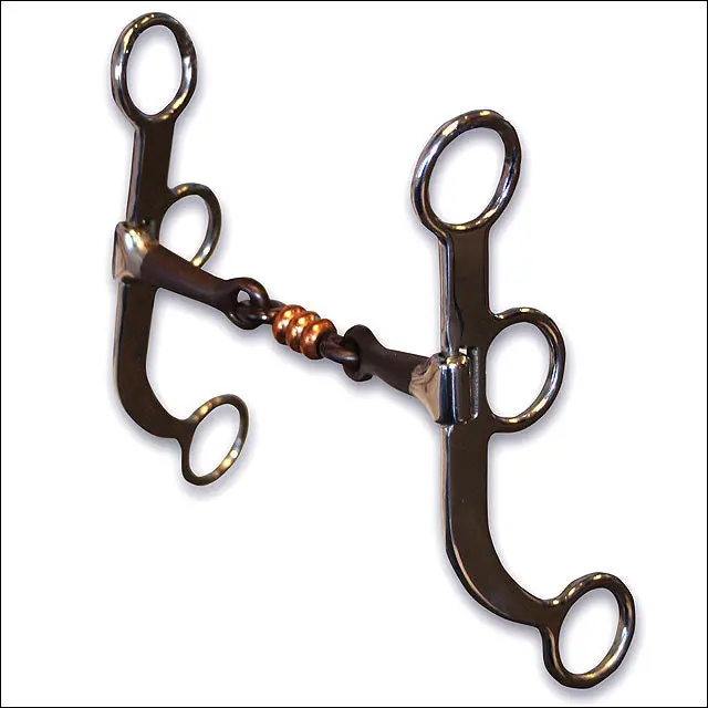 Professional Choice Bob Avila Training Three Piece Copper Roller Horse Mouth Bit 1