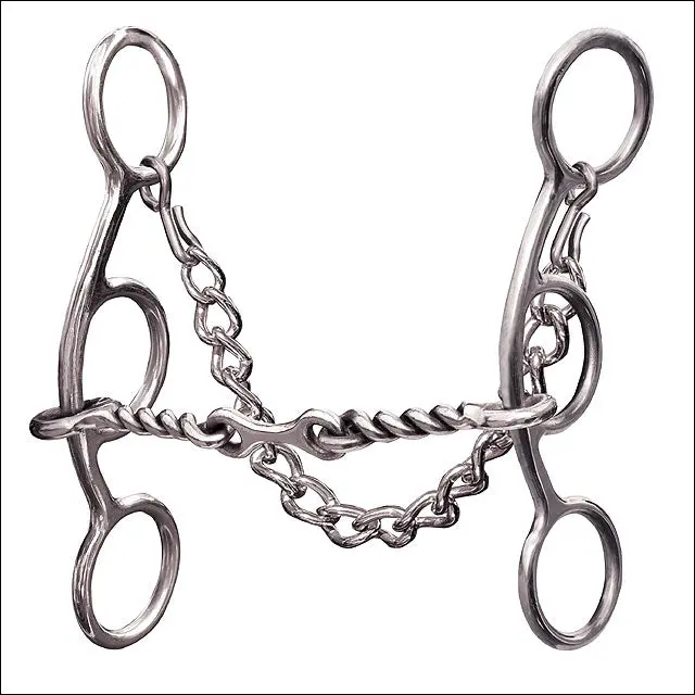 Professional Choice Futurity 3 Pc Twisted Wire Mouth Horse Bit 5.5 Inch Chain 1