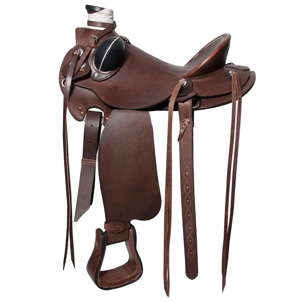 Hilason Western Horse Wade Saddle American Leather Ranch Roping Dark Brown | Hand Tooled & For Horses 1