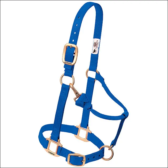 Blue Weaver Original Adjustable Chin Throat Snap Horse Halter 3/4" Suckling 1
