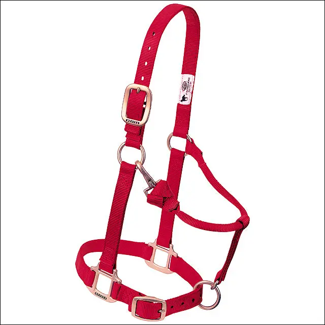 Red Weaver Original Adjustable Chin Throat Snap Halter 3/4" Suckling 1