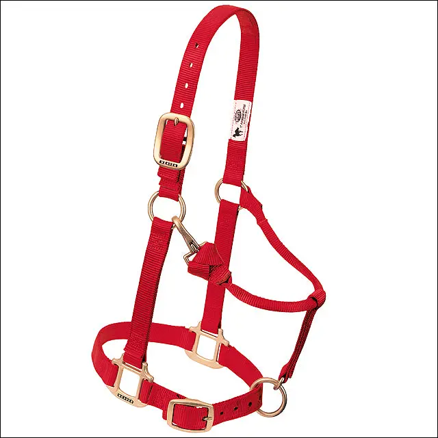 Red Weaver Original Adjustable Chin Throat Snap Halter 3/4" Weanling Pony 1